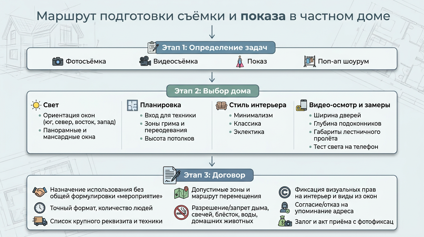 Как выбрать дом для съёмки: свет, планировка, стиль